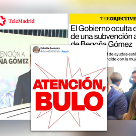 Capturas de la noticia falsa en The Objective y Telemadrid.-