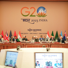 Los líderes políticos en la cumbre del G-20, a 9 de septiembre de 2023, en Nueva Dehli (India)