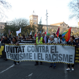 16/03/2024 - La marxa d'aquest dissabte a Barcelona contra el racisme i el feixisme.