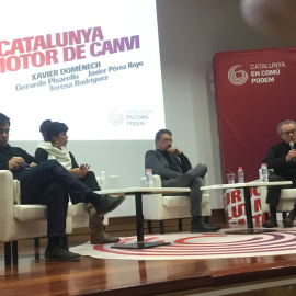 Gerardo Pisarello, Teresa Rodríguez, Xavier Domènech i Javier Pérez Royo en un acte de Catalunya en Comú Podem