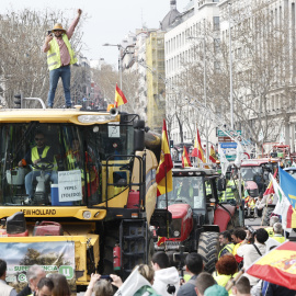 Agricultores y ganaderos participan en una tractorada de protesta en Madrid. 17-03-2024