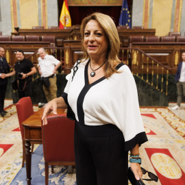 La diputada de Coalición Canaria, Cristina Valido, a su llegada a la Sesión Constitutiva de la XV Legislatura en el Congreso de los Diputados. E.P./Eduardo Parra