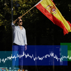 20/03/2024 Un hombre en una manifestación convocada por Vox el 12 de octubre de 2020 contra el Gobierno de coalición.