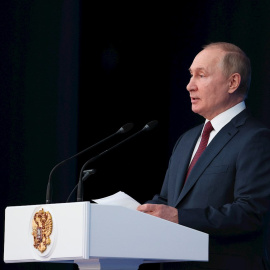 12/01/2022 El presidente ruso, Vladimir Putin, pronuncia un discurso durante la celebración del 300º aniversario de la fiscalía rusa