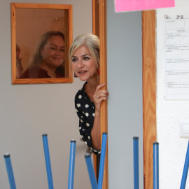 La Consejera de Desarrollo Educativo y Formación Profesional, Patricia del Pozo, durante una visita a un colegio. Imagen de archivo.