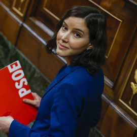 La diputada del PSOE Andrea Fernández durante la sesión de tarde del pleno del Congreso de los Diputados, este martes, en Madrid