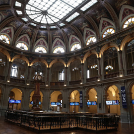 Patio de negociación de la Bolsa de Madrid. EFE/ J.J.Guillen