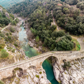 El pont de Pedret, a vista de drone