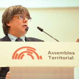 20/03/2024 Carles Puigdemont interviene durante la constitución de la Asamblea Territorial del Consell de la República, a 2 de marzo de 2024, en Latour-Bas-Elne (Francia).