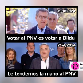 El PP sobre el PNV, antes y después.- 