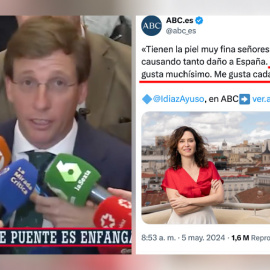 Almeida pidiendo la dimisión de Puente y Ayuso insistiendo con su "me gusta la fruta".-