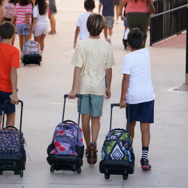 Alumnos se incorporan a su primer día de colegio para el inicio del nuevo curso escolar 2023/24. A 11 de septiembre de 2023 en Málaga.