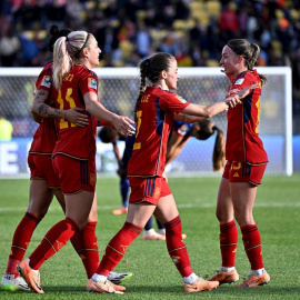 La jugadoras de la selección celebran su victoria ante Holanda durante los cuartos de final de la Copa Mundial Femenina de la FIFA 2023.