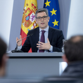 El ministro de Justicia, Félix Bolaños, durante la rueda de prensa posterior al Consejo de Ministros.