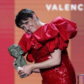 La actriz Blanca Portillo recoge su Premio Goya por su papel protagonista 'Maixabell'.