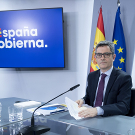 El ministro de la Presidencia, Relaciones con las Cortes y Justicia, Félix Bolaños, durante una rueda de prensa posterior a la reunión del Consejo de Ministros, en el Complejo de la Moncloa, a 26 de marzo de 2024