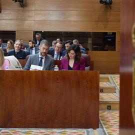 La presidenta del Comunidad de Madrid, Isabel Díaz Ayuso, en la Asamblea de Madrid el pasado jueves 21 de marzo.