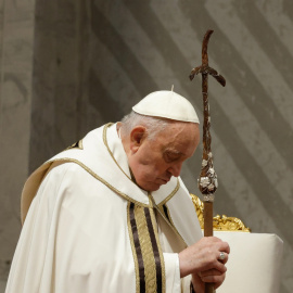 El Papa Francisco preside la Santa Misa Crismal el Jueves Santo en la Basílica de San Pedro de la Ciudad del Vaticano. 28/03/2024