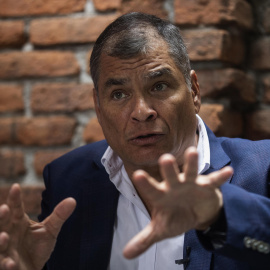 16/8/23 Rafael Correa, expresidente de Ecuador, durante la entrevista.