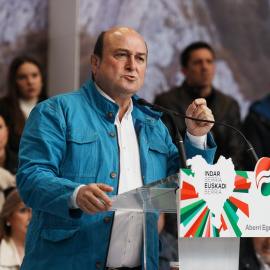 El presidente del PNV, Andoni Ortuzar, durante la celebración del Aberri Eguna.