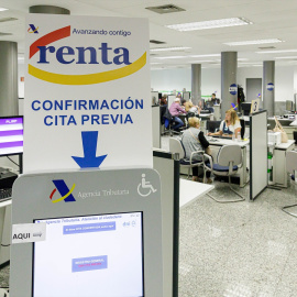 Oficina de la Agencia Tributaria durante el periodo para presentar la declaración de la renta, a 1 de junio de 2023, en Madrid.