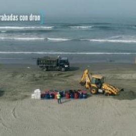 Imágenes exclusivas grabadas con dron del derrame de petróleo de Repsol en Perú