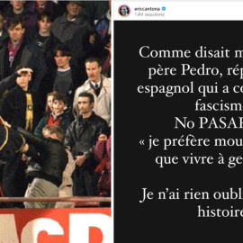 Mensaje de Éric Cantona en Instagram. / @fonsiloaiza