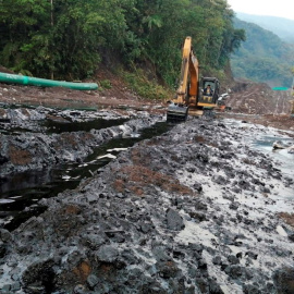 29/01/2022 El vertido de petróleo al río Coca tras la rotura de un del Oleoducto de Crudos Pesados en el sector de San Luis (Ecuador)