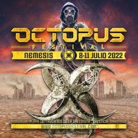 Cartel del Octopus Festival,que se celebrará en julio en Tavernes de la Valldigna.