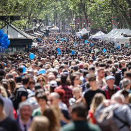 08/04/2024 La Cambra del Llibre de Catalunya y el Gremi de Llibreters de Catalunya han presentado este lunes la celebración del día de Sant Jordi.