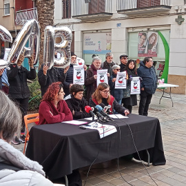 Un moment de la roda de premsa dels afectats per la infiltració policial al País Valencià.