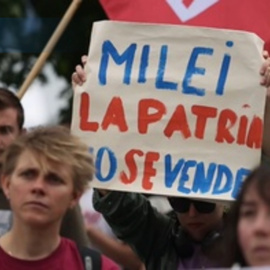 Manifestación en Berlín contra Milei durante reunión con Olaf Scholz