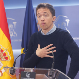 Iñígo Errejón durante una rueda de prensa el 14 de febrero de 2023