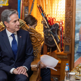 Imagen de archivo del secretario de Estado de EEUU, Antony Blinken, en su visita a Mongolia.