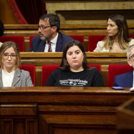 10/06/2024 - Mar Besses, diputada del Jovent Republicà, al centre de la imatge en la Mesa d'Edat del Parlament.