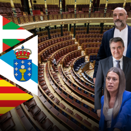 Ilustración de varios diputados: Néstor Rego, Gabriel Rufián, Miriam Nogueras y Mertxe Aizpurua.