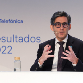 El presidente de Telefónica, José María Alvarez-Pallete, en la presentación de resultados anuales de la compañía, en Madrid.