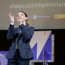 26/02/2023. Irene Montero interviene durante la clausura del primer Encuentro Internacional Feminista, a 26 de febrero de 2023.