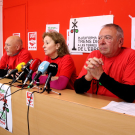 21/02/2023 - La roda de premsa de plataforma Trens Dignes, de les Terres de l'Ebre i el Priorat, per commemorar els seus 10 anys de vida.