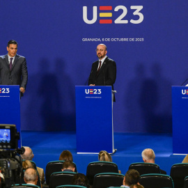 La rueda de prensa ofrecida tras la cumbre informal de la Unión Europea celebrada este viernes en Granada.