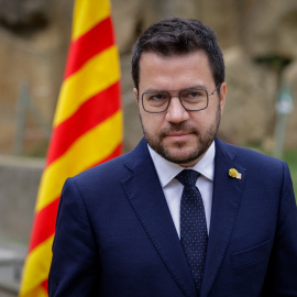 El presidente de la Generalitat, Pere Aragonès, en un acto en el Cementiri de Montjuïc de Barcelona, a 15 de octubre de 2023.