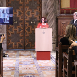 L'alcalde Jaume Collboni amb la directora de la Fira Internacional del Llibre de Guadalajara, Marisol Schulz