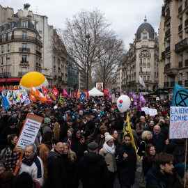 09/03/2023. Manifestación en contra de la reforma de las pensiones de Macron, a 8 de marzo de 2023, en París.