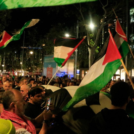 18/10/2023 - La manifestació en suport de Palestina i en contra dels atacs d'Israel a Gaza d'aquest dimecres a Barcelona.