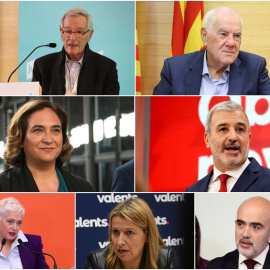 Collage dels caps de llista dels candidats de les formacions amb actual representació a l'Ajuntament de Barcelona.