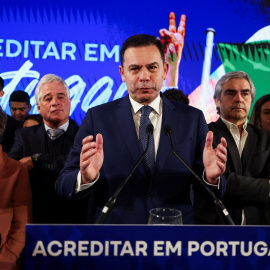 El líder de Alianza Democrática, Luís Montenegro, tras el resultado de las elecciones en Portugal, a 13 de marzo de 2023.