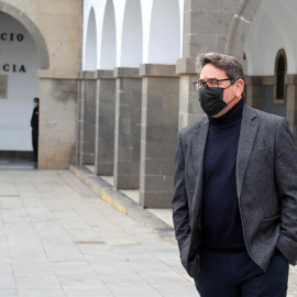 El juez Salvador Alba , el pasado 1 de febrero en el Tribunal Superior de Justicia de Canarias donde se le comunicó su ingreso en prisión.