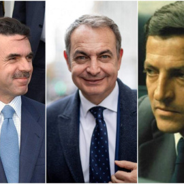 Los expresidentes del Gobierno José María Aznar, José Luis Rodríguez Zapatero y Adolfo Suárez.