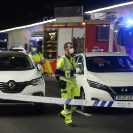 Bomberos, Samur, y agentes participan en un simulacro de accidente múltiple en Méndez Álvaro (Madrid)