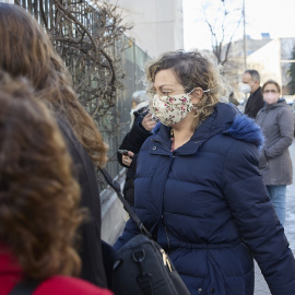 La expresidenta de Infancia Libre, María Sevilla, asiste al juzgado a que le entreguen la orden de ingreso en prisión, en el Juzgado de lo Penal nº 2, a 1 de febrero de 2022, en Madrid.